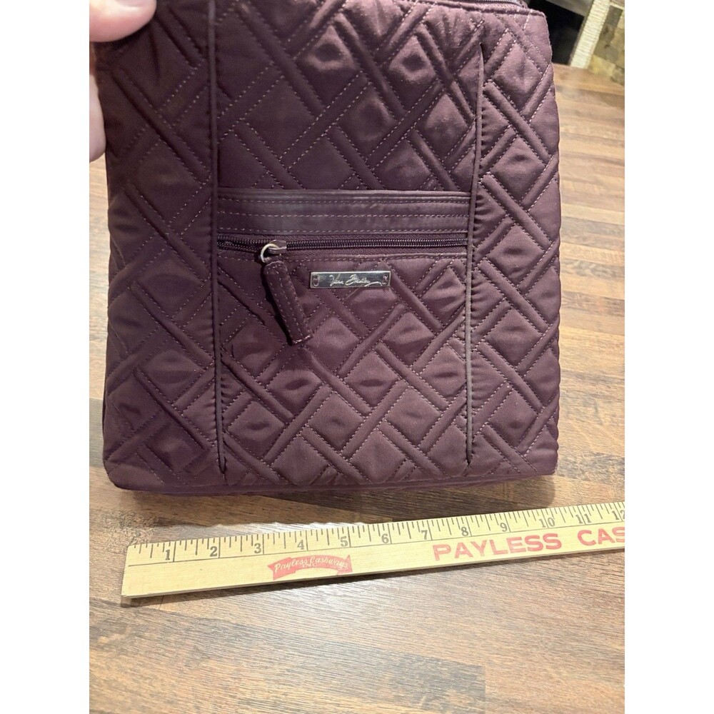 Vera Bradley Plum Quilted Shoulder Bag with Adjustable Strap and Pockets
